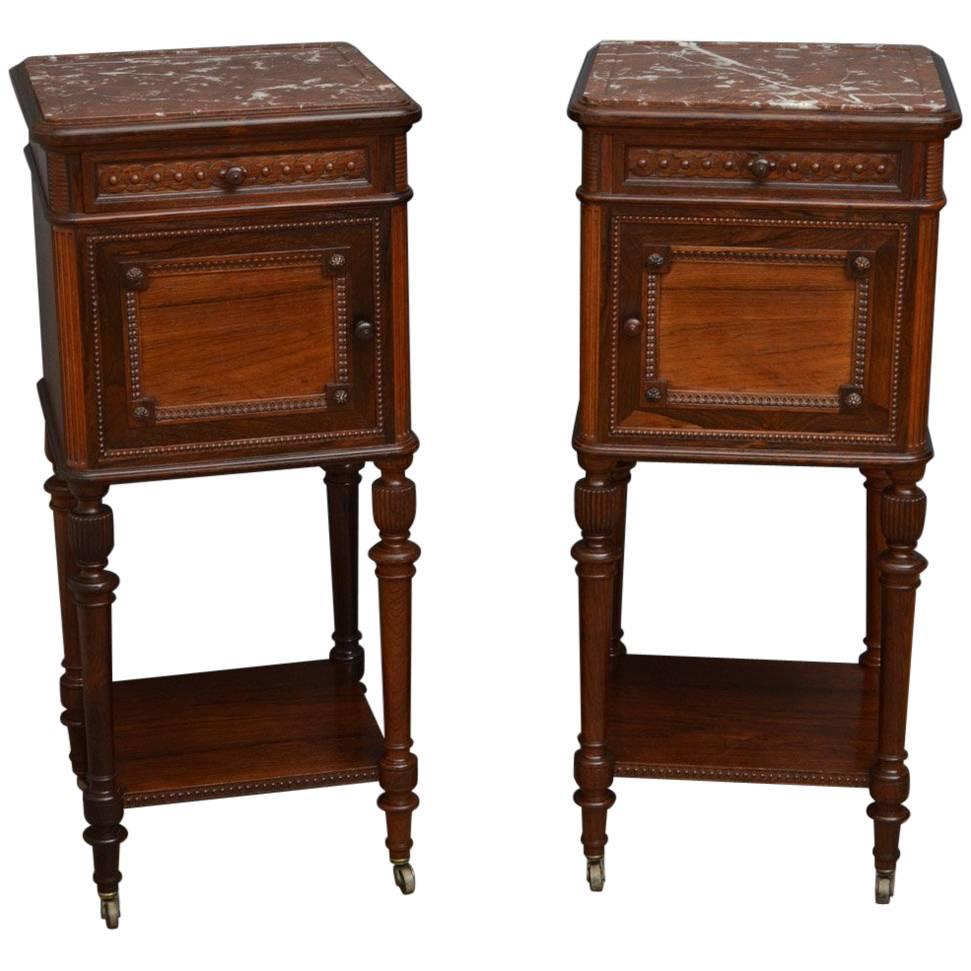 Pair of Superb Quality Rosewood Bedside Cabinets by Maison Krieger, Paris