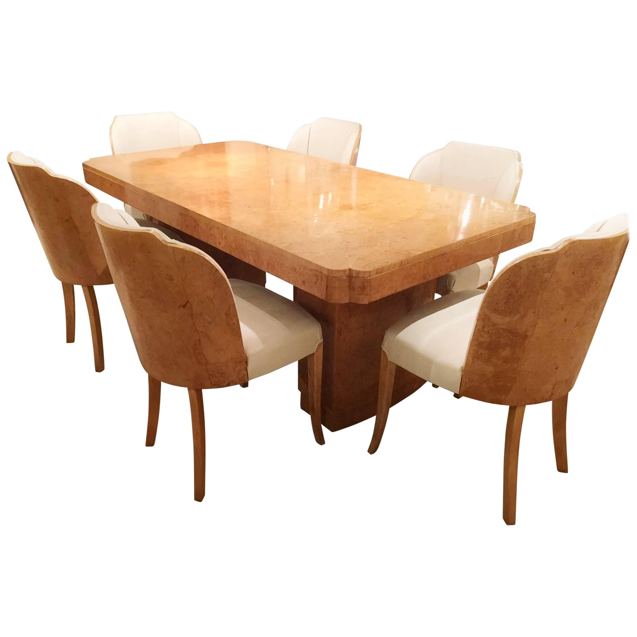 Original Art Deco Cloud Dining Table and Chairs by Epstein in Maple For Sale
