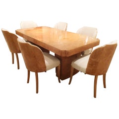 Original Art Deco Cloud Dining Table and Chairs by Epstein in Maple