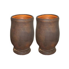 Pair French Mid-Century Modern Craftsman Ceramic Table Lamps