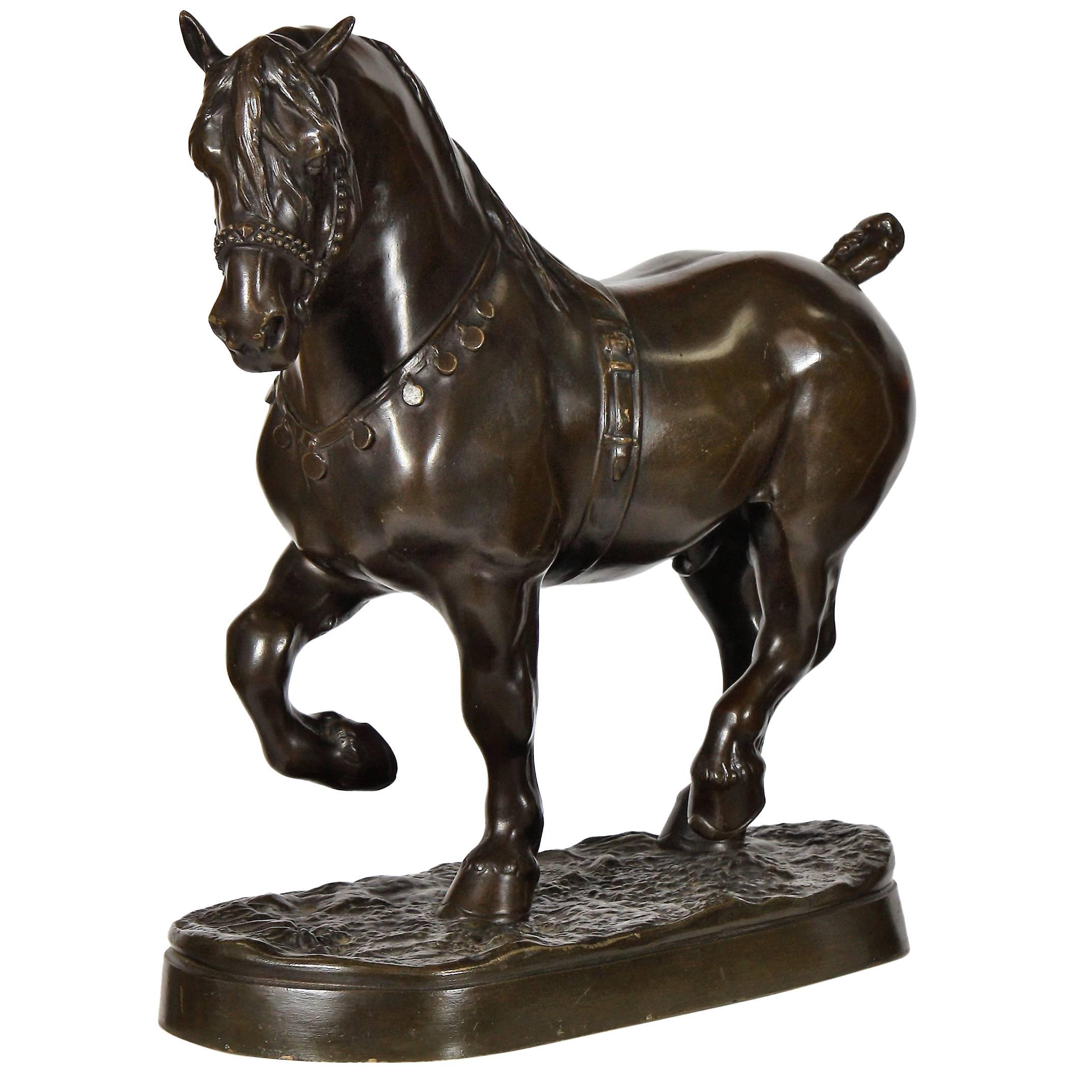 Large Bronze of a Presentation Horse by Jean Joire