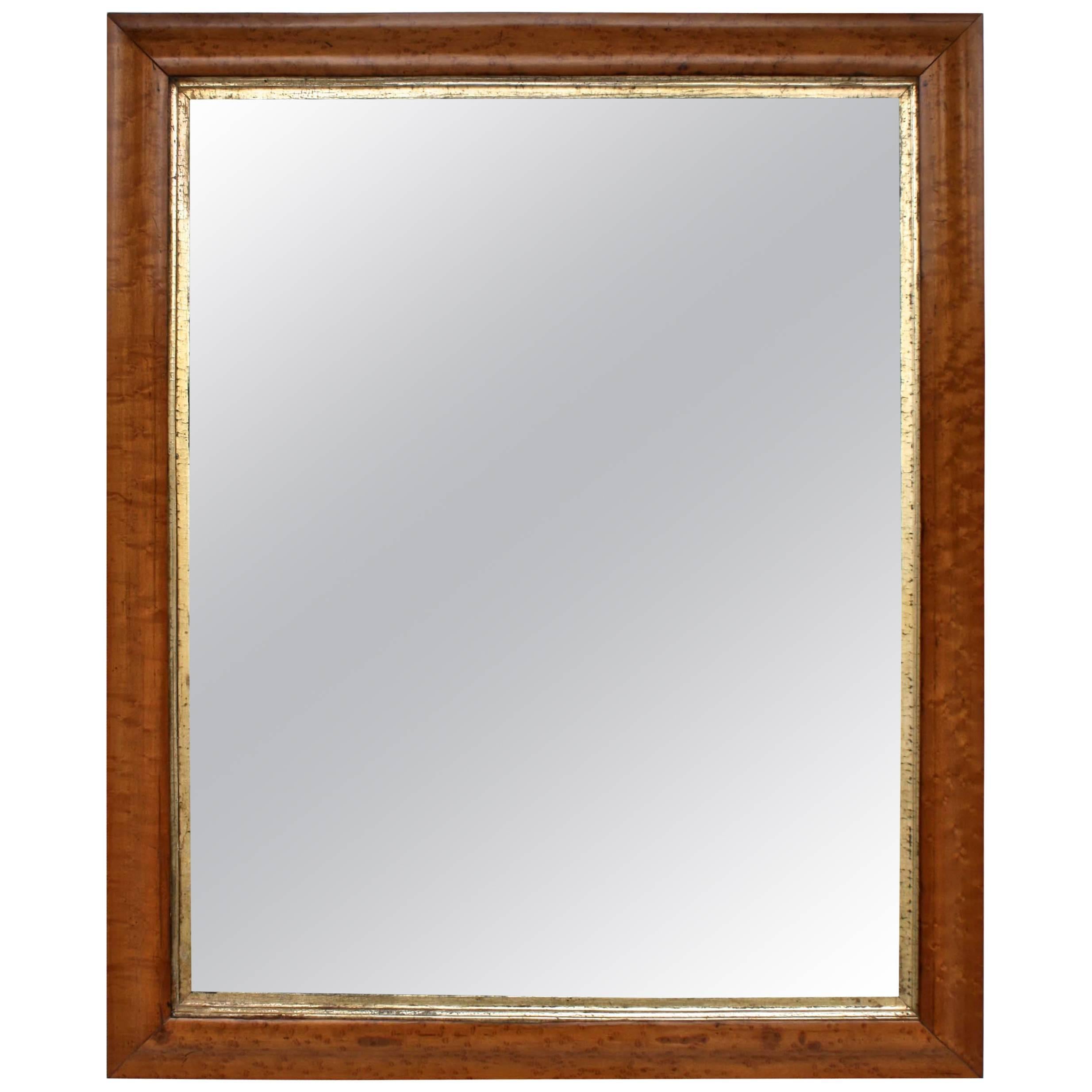 Late Federal Birdseye Maple Mirror with Giltwood Slip