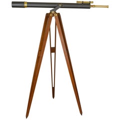 Antique Telescope on Tripod, Original Case, Refractor, circa 1920-40