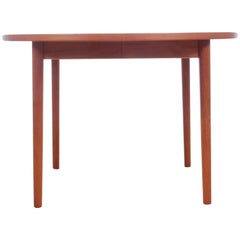 Mid-Century Modern Scandinavian Round Dining Table in Teak by Nils Jonsson