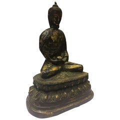 Mid-20th Century, Medicine Buddha Statue on Lotus Base