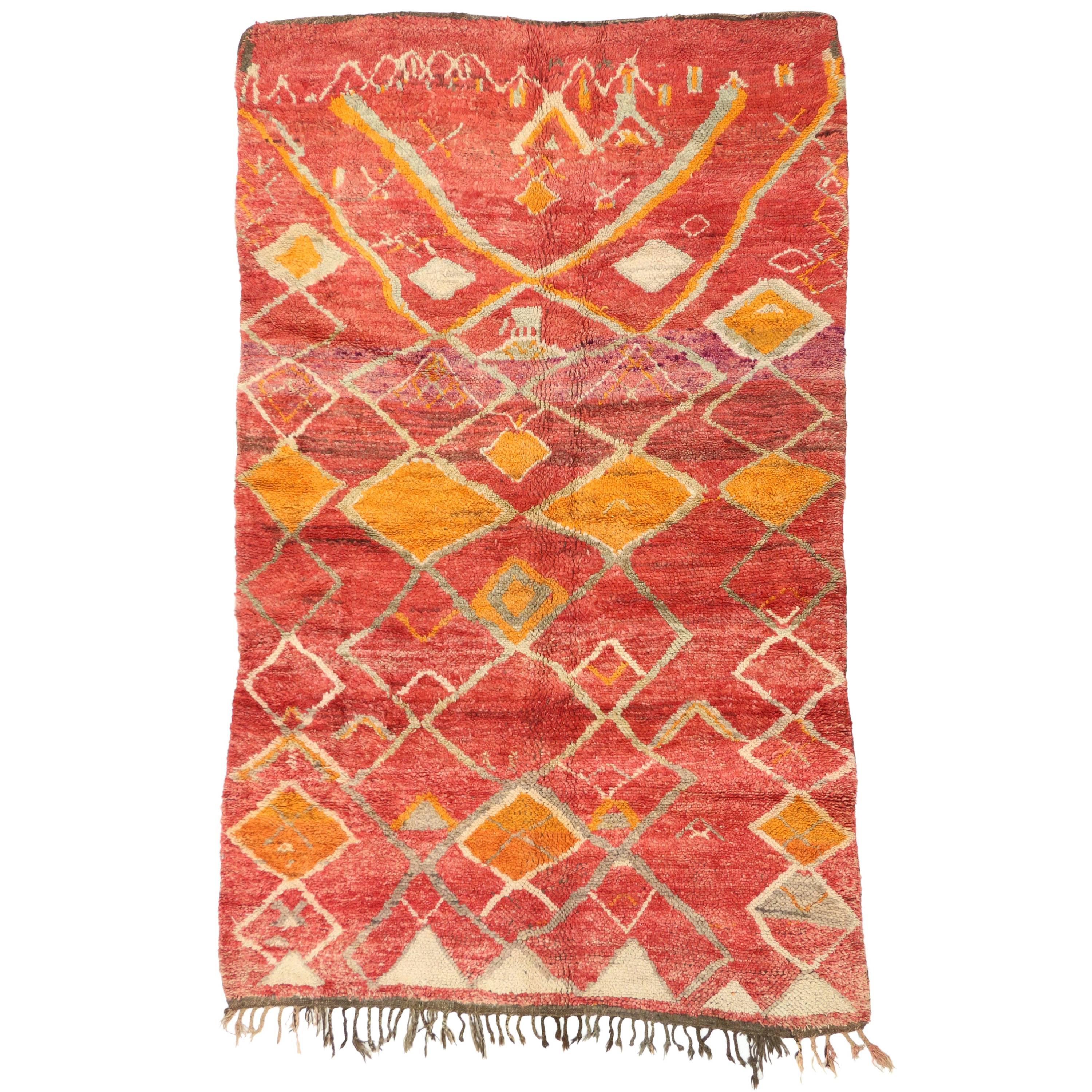 Vintage Berber Moroccan Rug with Modern Tribal Style