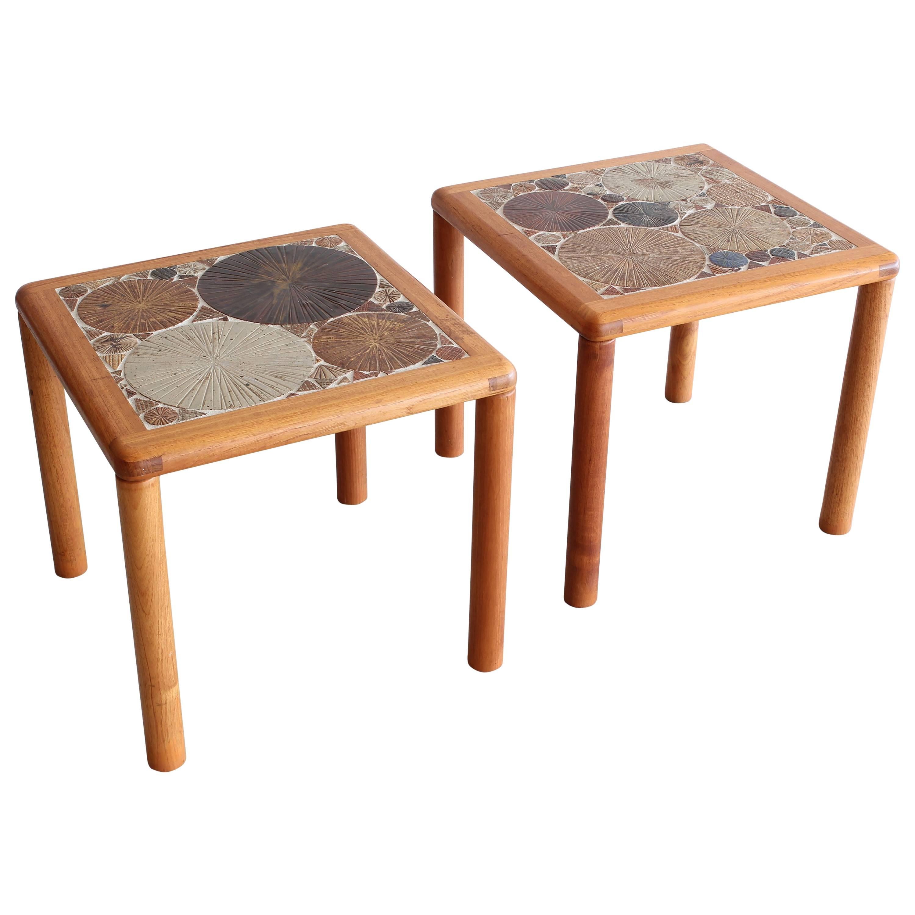 Pair of Tile End Tables by Tue Poulsen