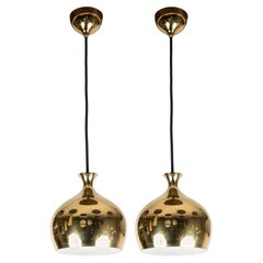 1960s Brass Perforated 'Onion' Pendants by Helge Zimdal for Falkenberg