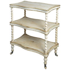 Mid-19th Century White Painted and Gilded Three-Tier Étagère Table