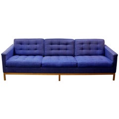 Mid-Century Modern Florence Knoll Three-Seat Lounge Sofa Model 1205 Wood Frame