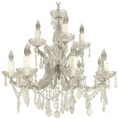 Vintage Large Maria Theresa Twelve-Light Chandelier (24" Diameter)