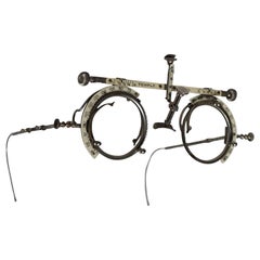 19th Century Metal and Enamel Optometrist Eye Exam Glasses, circa 1880s