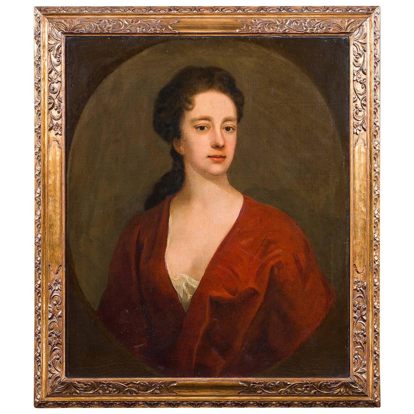 18th Century Portrait of a Lady Circle of Michael Dahl, Oil on Canvas