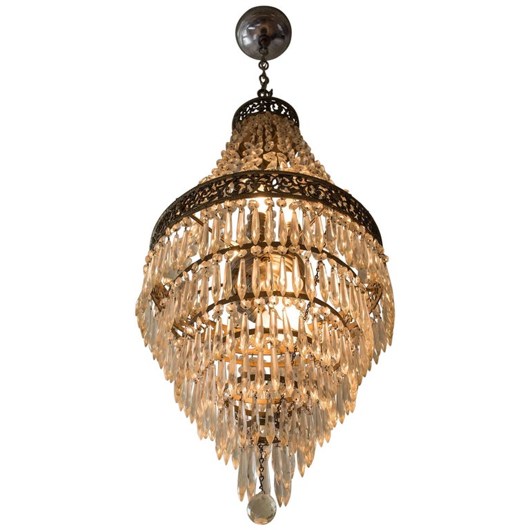 Fine Antique French Empire Style Crystal Chandelier For At 1stdibs Fine Antique French Empire Style Crystal Chandelier For