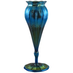 Art Nouveau Tiffany Favrile Footed Stemmed Floriform Vase