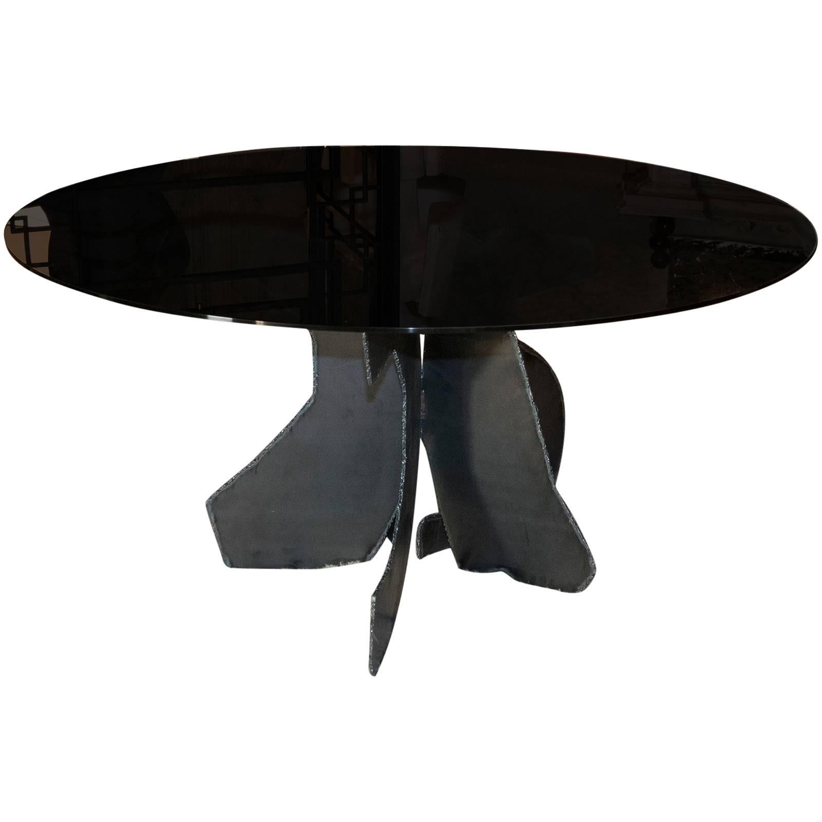 Flair Edition Sculptural Brutalist Steel Dining Table