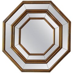 Vintage Stylish 1970s Brass Mirror by Dubarry