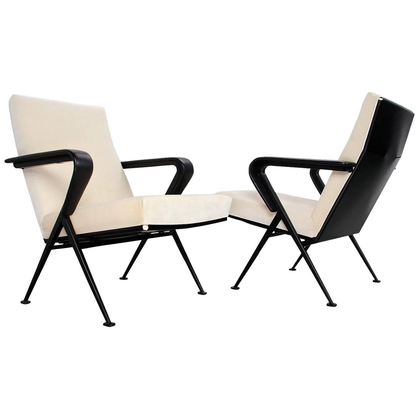 Set of Midcentury Lounge Chairs in Velvet Model Repose by Friso Kramer, 1960