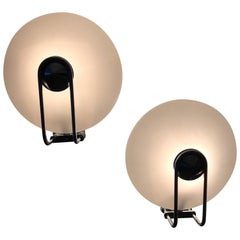 Pair of Rare Swedish Nafa Chrome Steel and Acrylic Wall Sconces, 1970