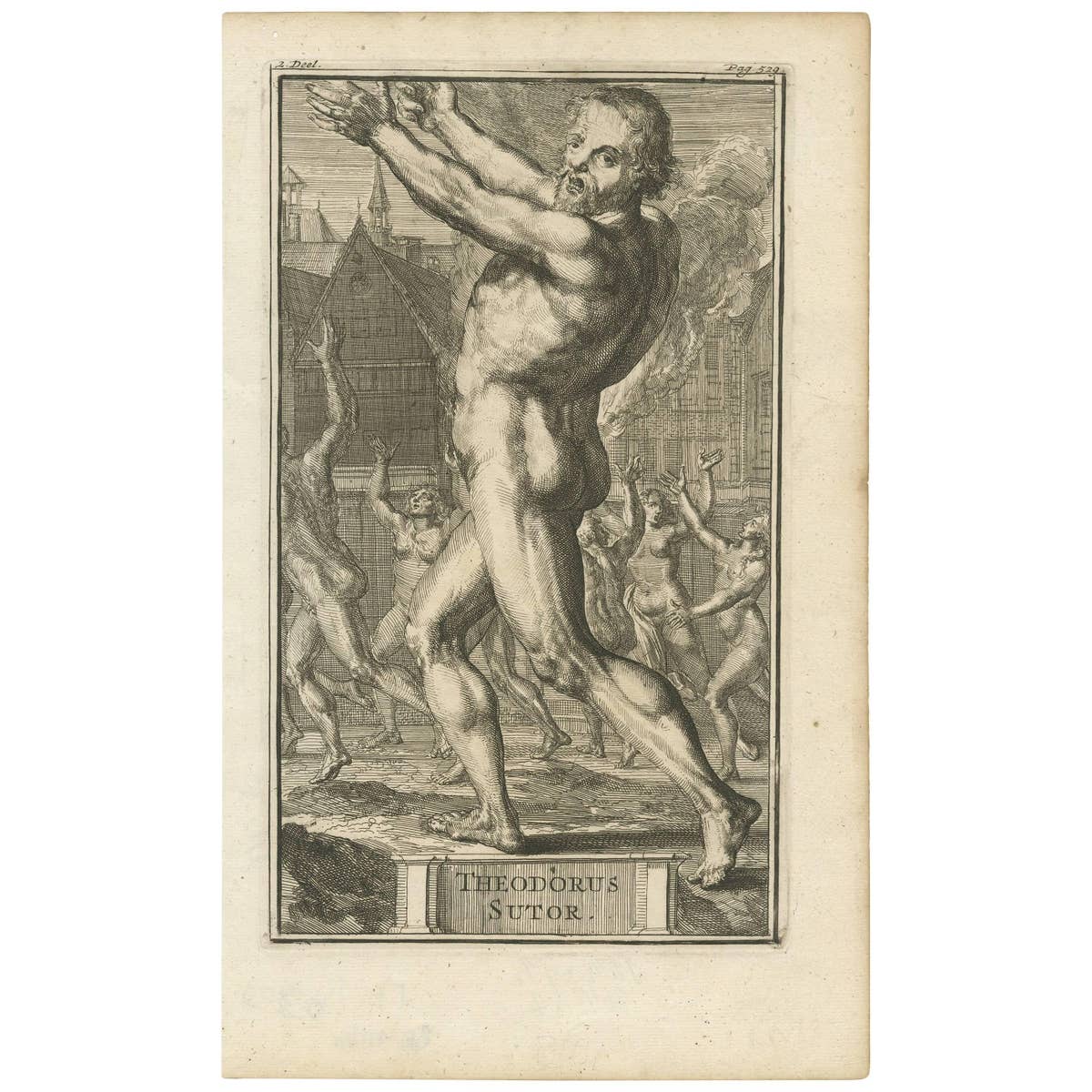 Antique Portrait of Theodorus Sutor by R. de Hooghe, 1701