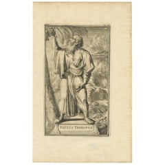 Antique Portrait of Paulus Thebanus 'Paul of Thebes' by R. de Hooghe, 1701