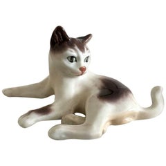 Retro Dahl Jensen Figurine Cat with Spots #1005