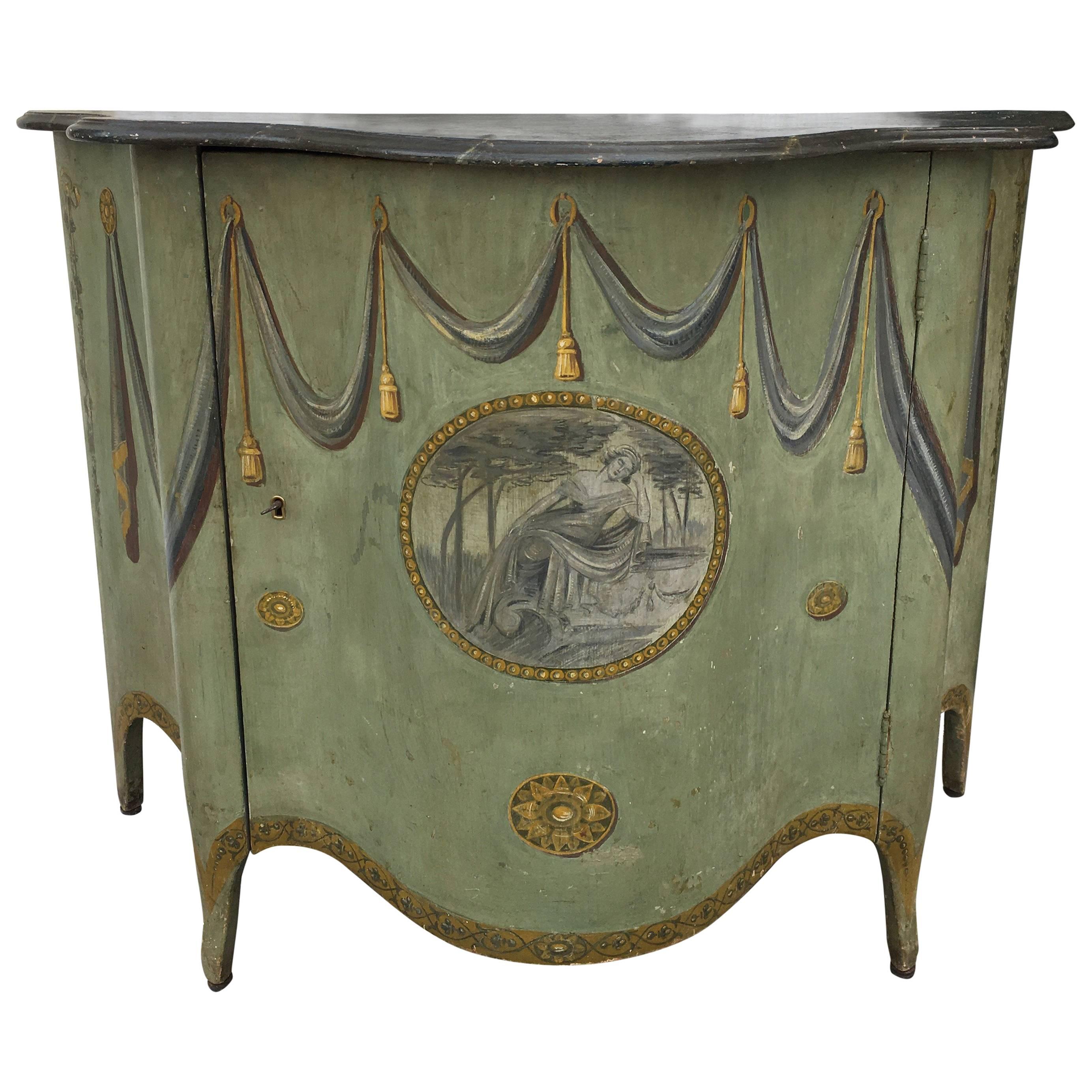 George III-Style Painted Side Cabinet