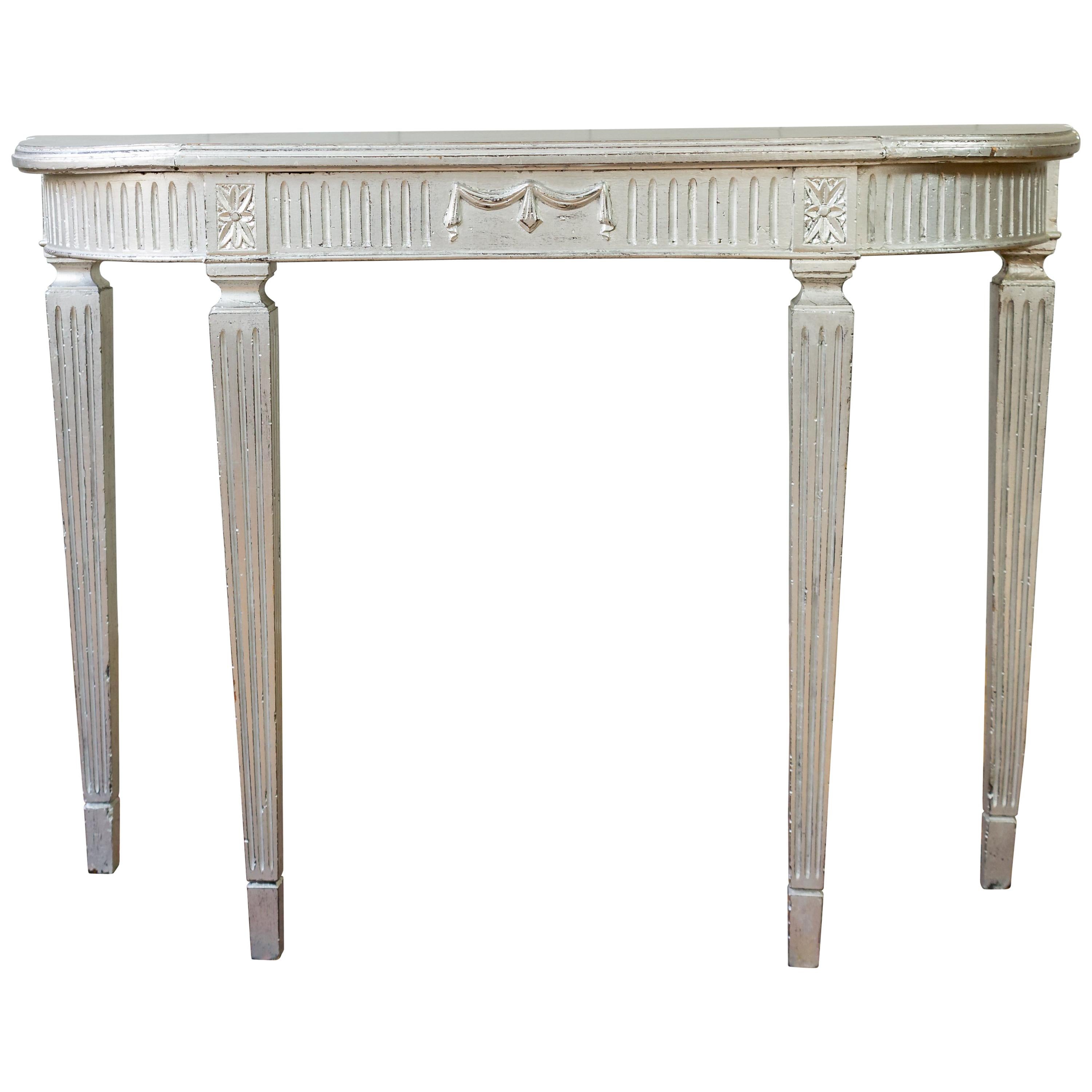 French 1940s Silvered Neoclassical Style Console