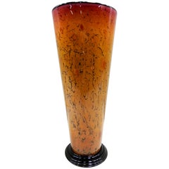 Signed CB Art Glass Vase by Curtis Brock