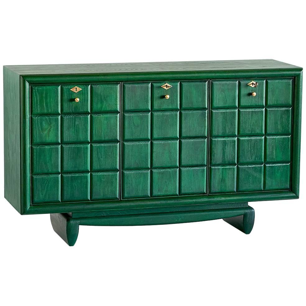 Green Italian Art Deco Cabinet Designed for a Florentine Residence