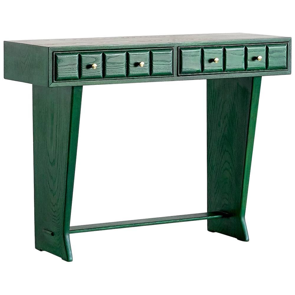 Green Italian Art Deco Console Designed for a Florentine Residence