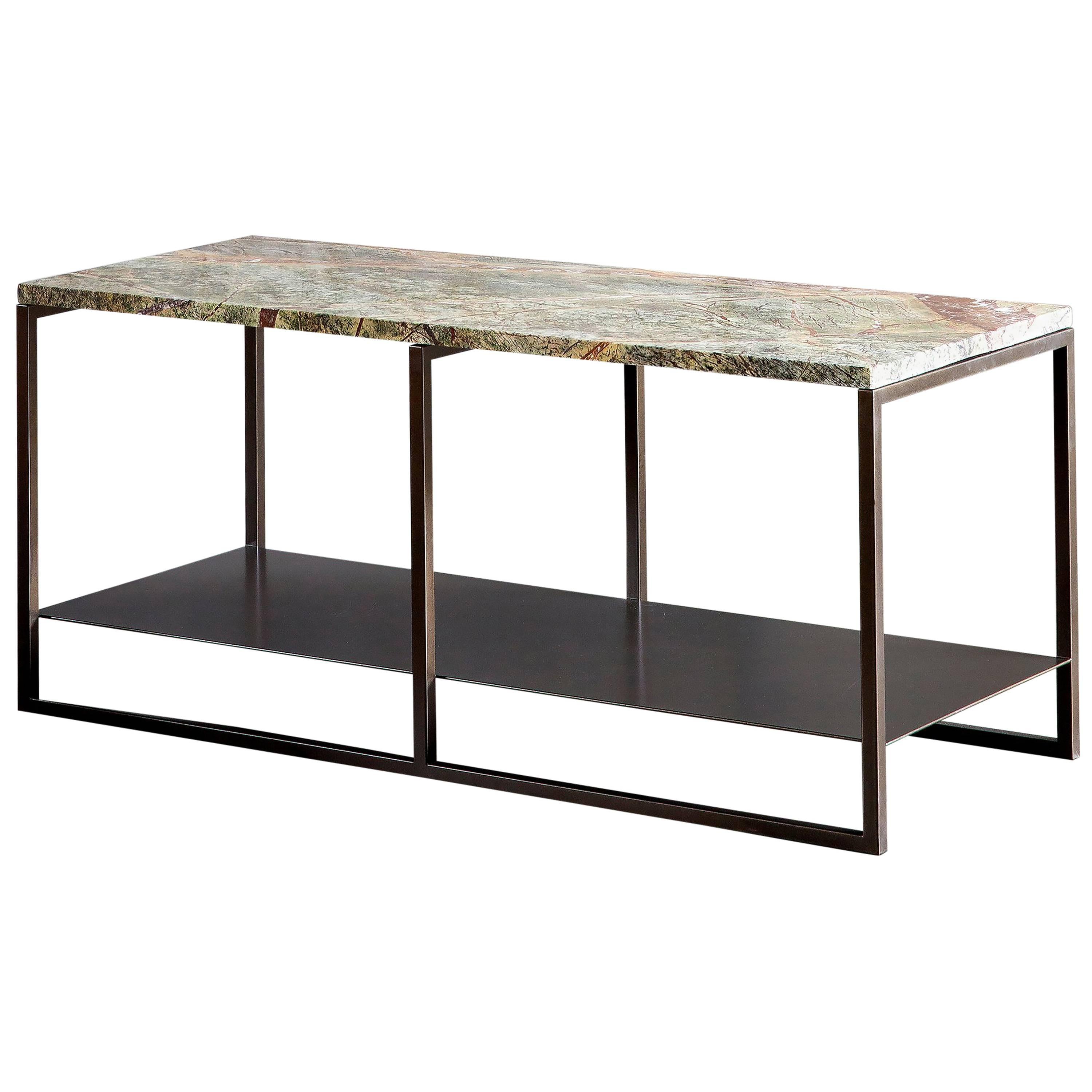 Contemporary Eros Coffee Table in Marble and Powder Coated Steel For Sale