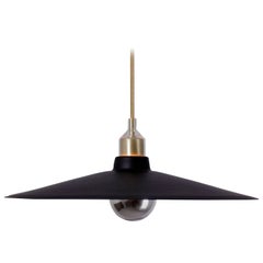 Grain Pendant 16 Black & Brass by Brendan Ravenhill