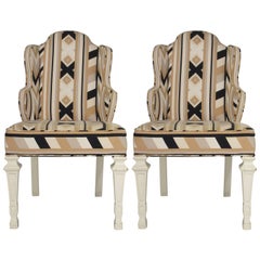 Pair of 1960s Whimsical Petite Wing Back Chairs