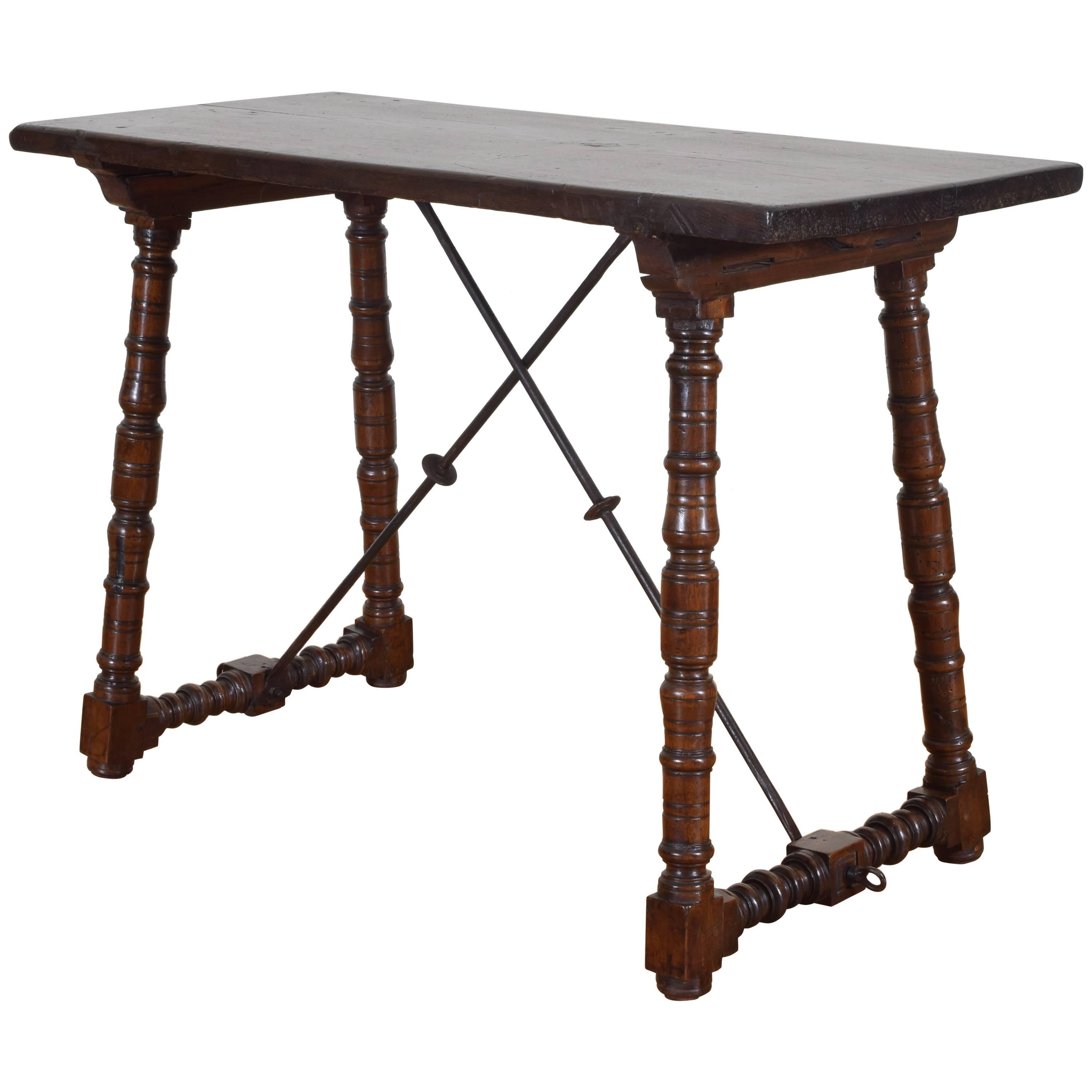 Spanish Walnut and Wrought Iron Table, Early 18th Century