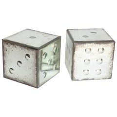 Vintage Pair of Mirrored Glass Dice