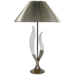 1970s Chrome and Lucite "Tulip" Table Lamp by Laurel