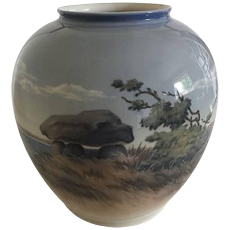 Royal Copenhagen Vase with Landscape Motif #2316/35A For Sale