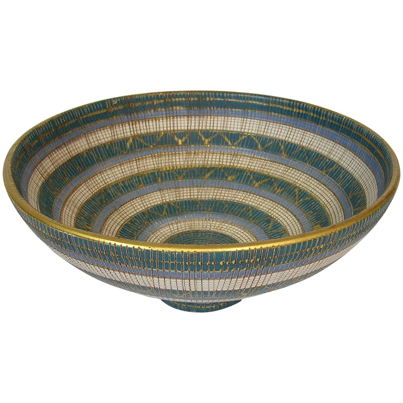 1960s Seta Series Footed Ceramic Bowl by Bitossi, Italy