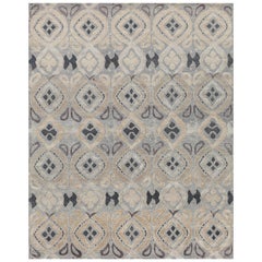 'Bali, Slate' Hand-Knotted Tibetan Rug Made in Nepal by New Moon Rugs