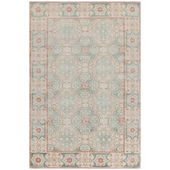 'Capistrano, Cream' Hand-Knotted Tibetan Rug Made in Nepal by New Moon Rugs