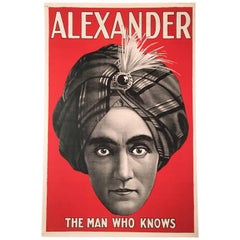 Antique Original Alexander 'The Man Who Knows' Magician Poster