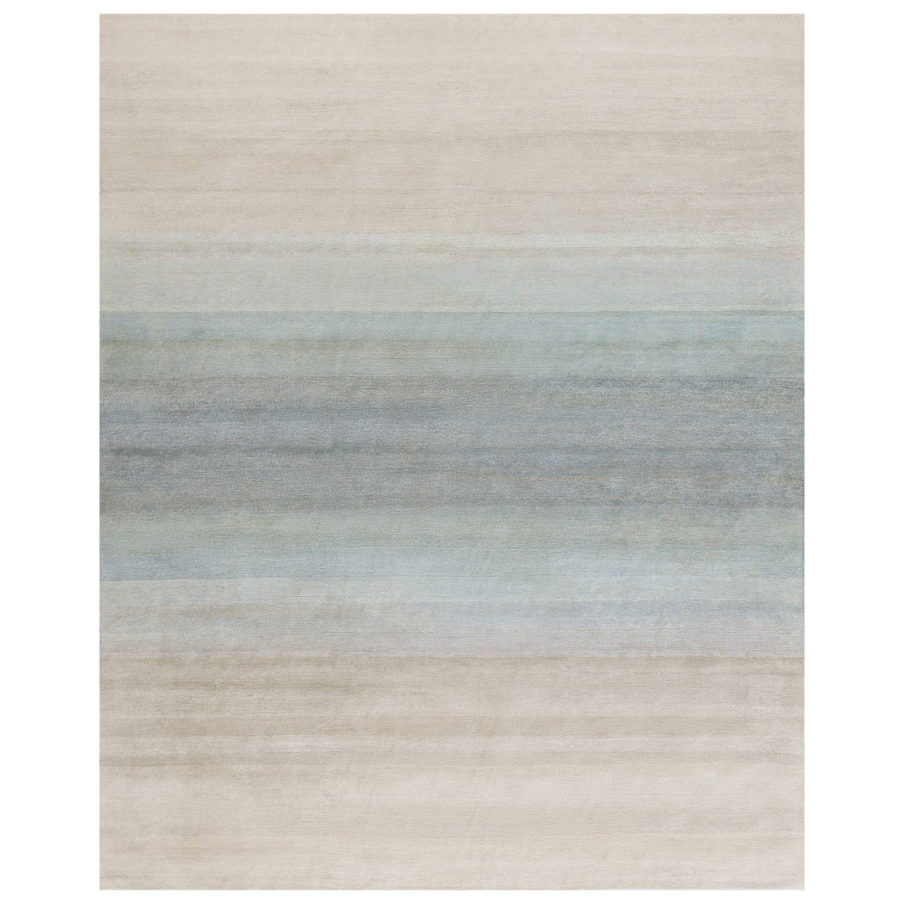 'Fade, Abalone' Hand-Knotted Tibetan Rug Made in Nepal by New Moon Rugs For Sale