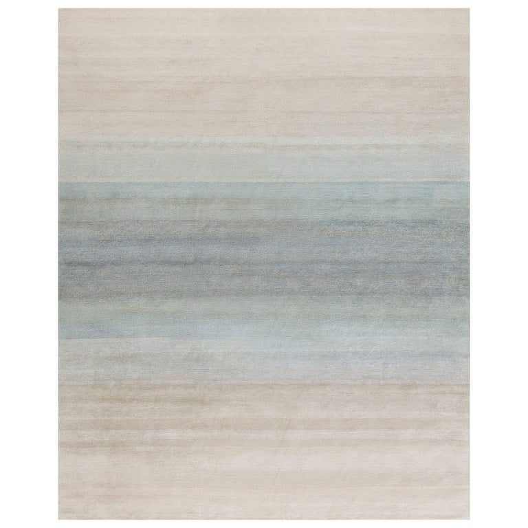 'Fade, Abalone' HandKnotted Tibetan Rug Made in Nepal by New Moon Rugs