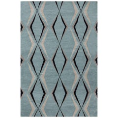 Jeu, Mineral' Hand-Knotted Tibetan Rug Made in Nepal by New Moon Rugs