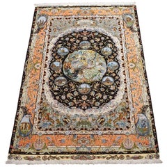 Extra Fine Wool and Silk Signed Persian Tabriz