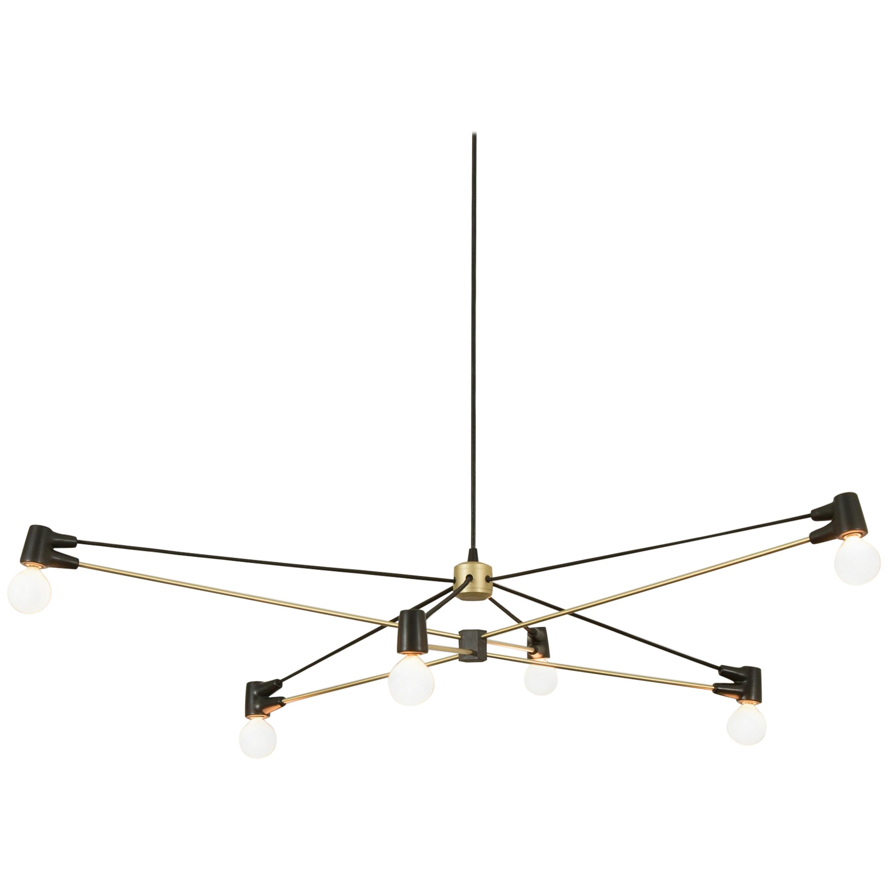 Cord Chandelier Black and Brass by Ravenhill Studio For Sale