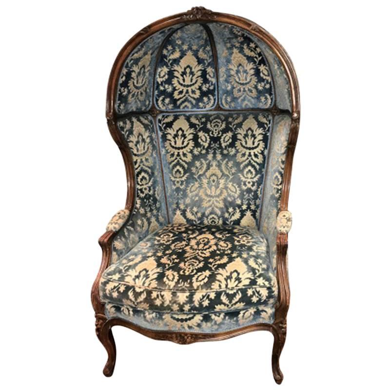 Vintage Louis XV Style Walnut Porter's Chair For Sale