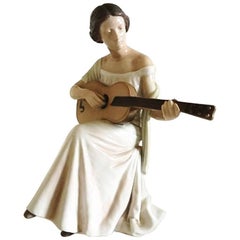Bing & Grondahl Figurine Woman with Guitar #1684