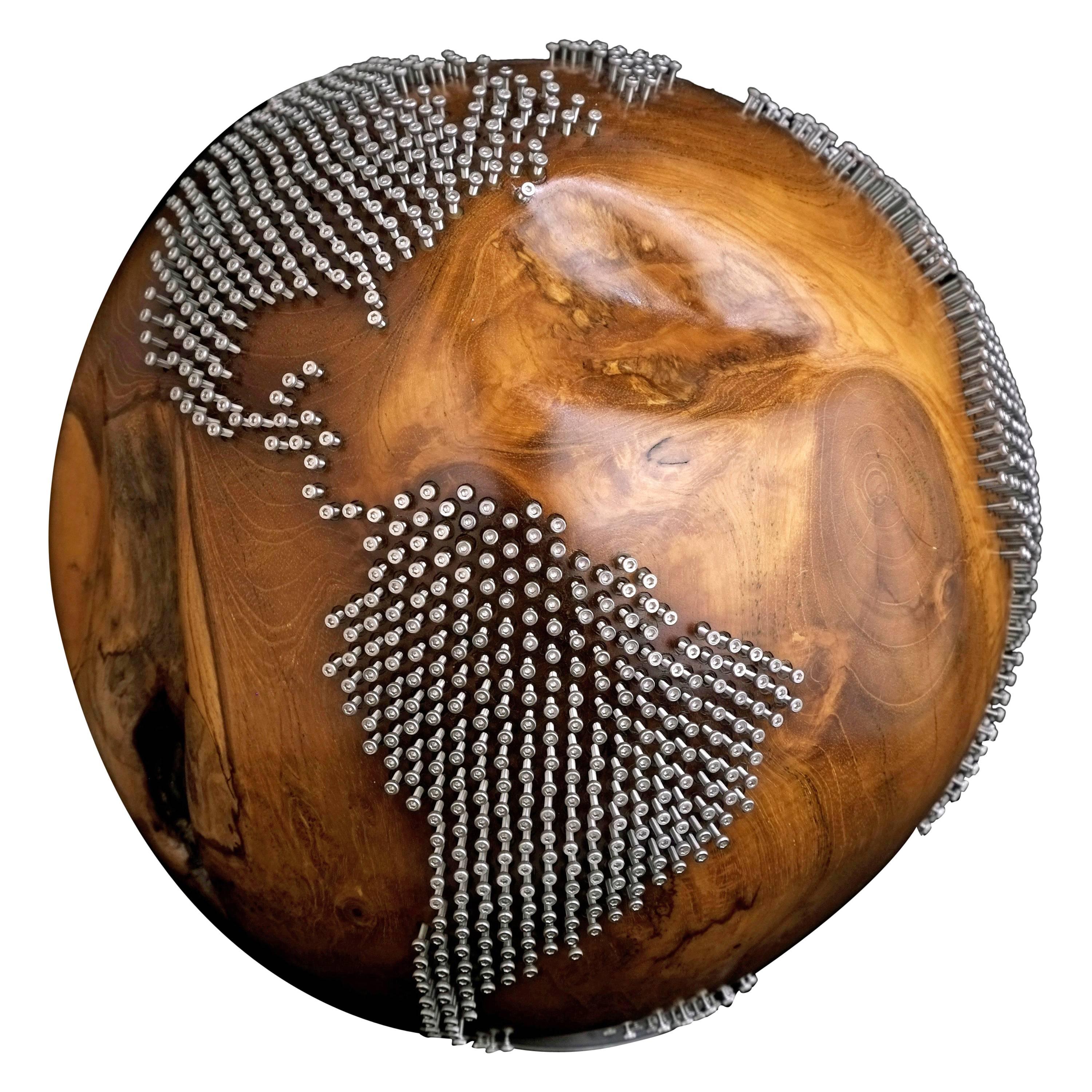 2147 Stainless Bolts for a Unique Wooden Globe, 30 cm